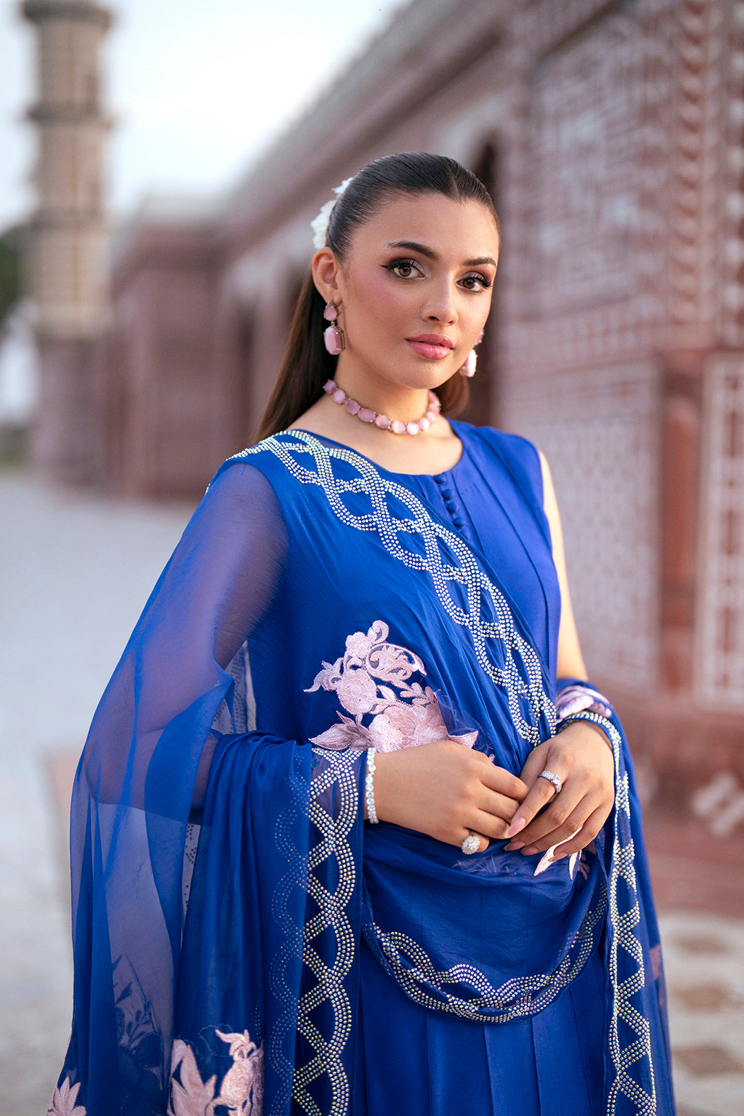 SF-270 | Embroidered & Embellished Pure Shesha Silk 3Pcs | Luxury Formal