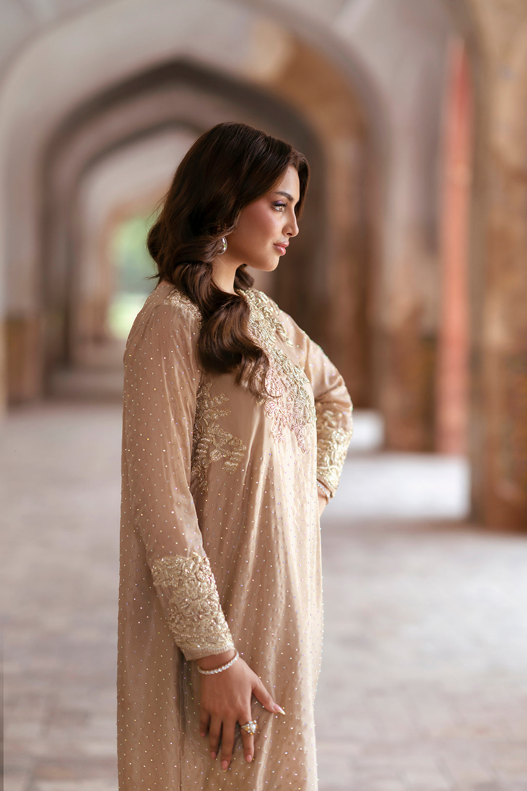 SF-257 | Shimmer Silk Kaftan | Luxury Formal
