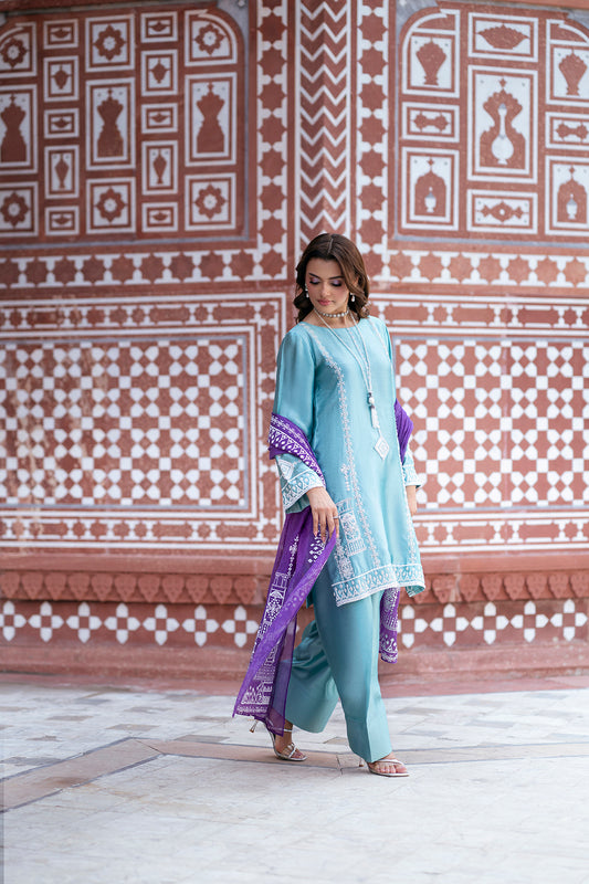 SF-263 | Sheesha Silk 3Pcs | Luxury Formal