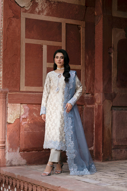 SF-262 | Jamawar Embossed Silk 3Pcs | Luxury Formal