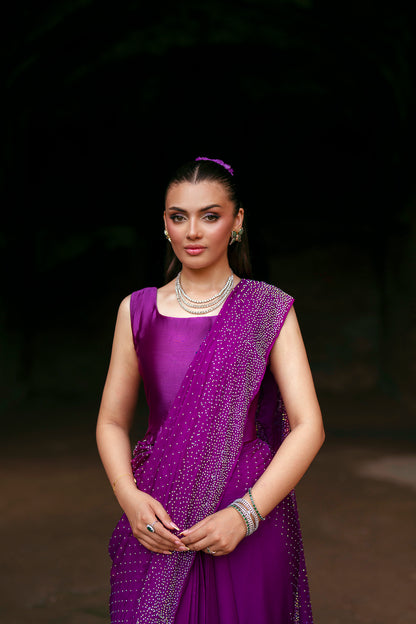 SF-259 | Pure Charmeuse Silk 2Pcs Saree | Luxury Formal