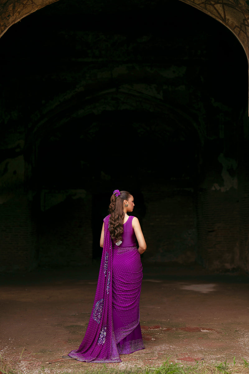 SF-259 | Pure Charmeuse Silk 2Pcs Saree | Luxury Formal