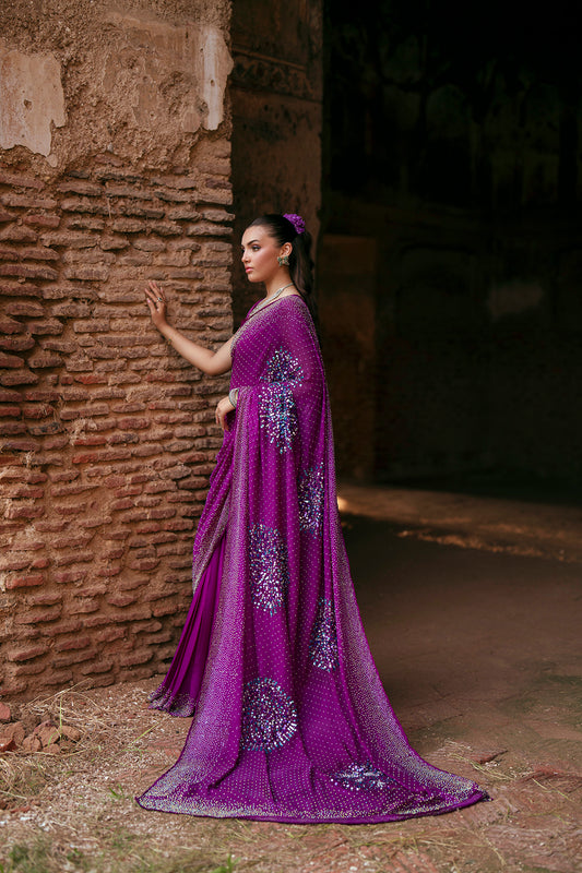 SF-259 | Pure Charmeuse Silk 2Pcs Saree | Luxury Formal