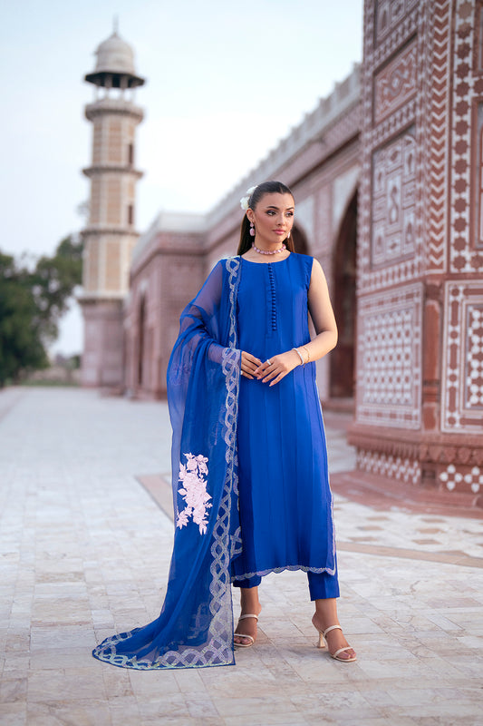 SF-270 | Embroidered & Embellished Pure Shesha Silk 3Pcs | Luxury Formal