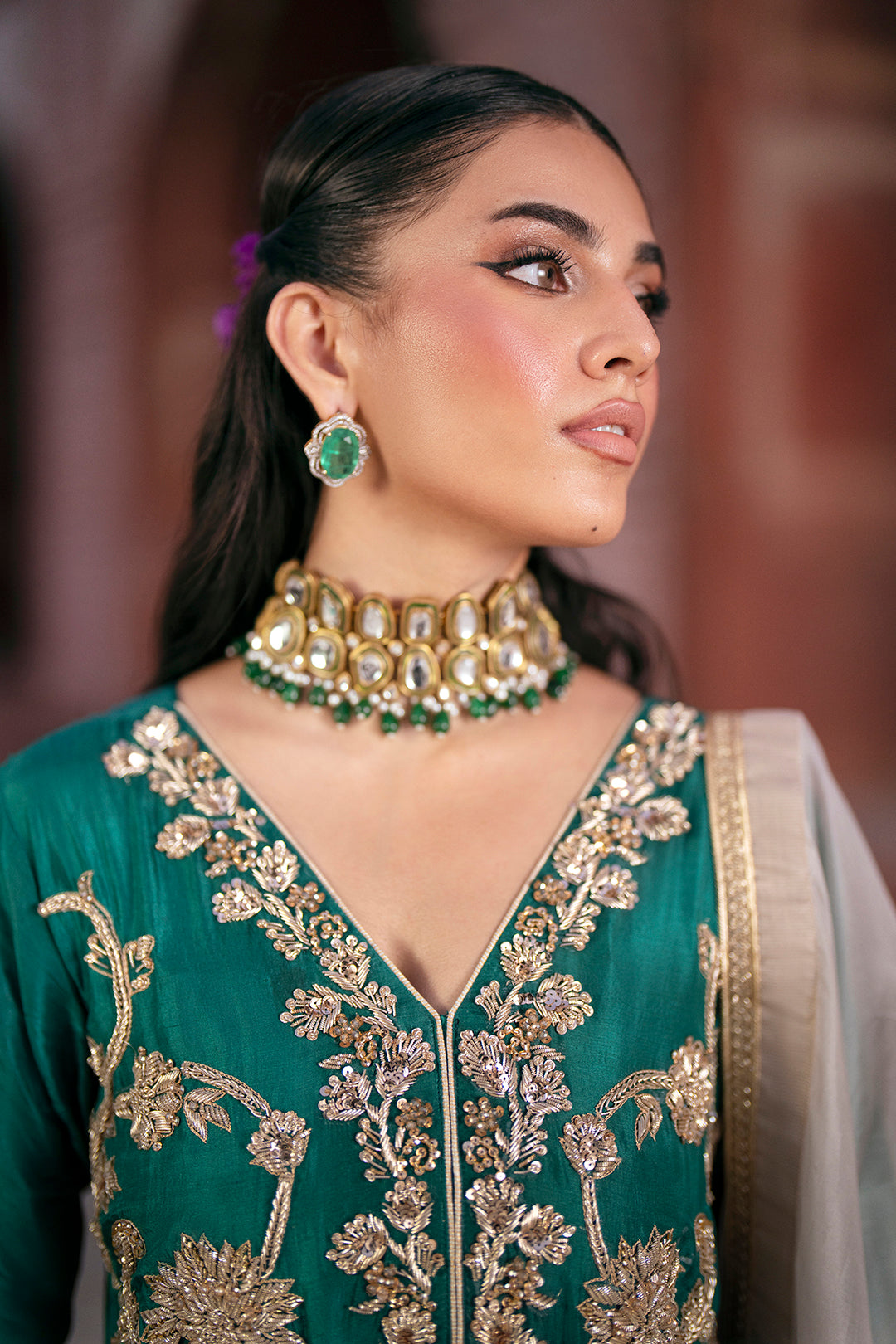 SF-268 | Embroidered & Hand-Embellished Pure Raw Silk 3Pcs | Luxury Formal