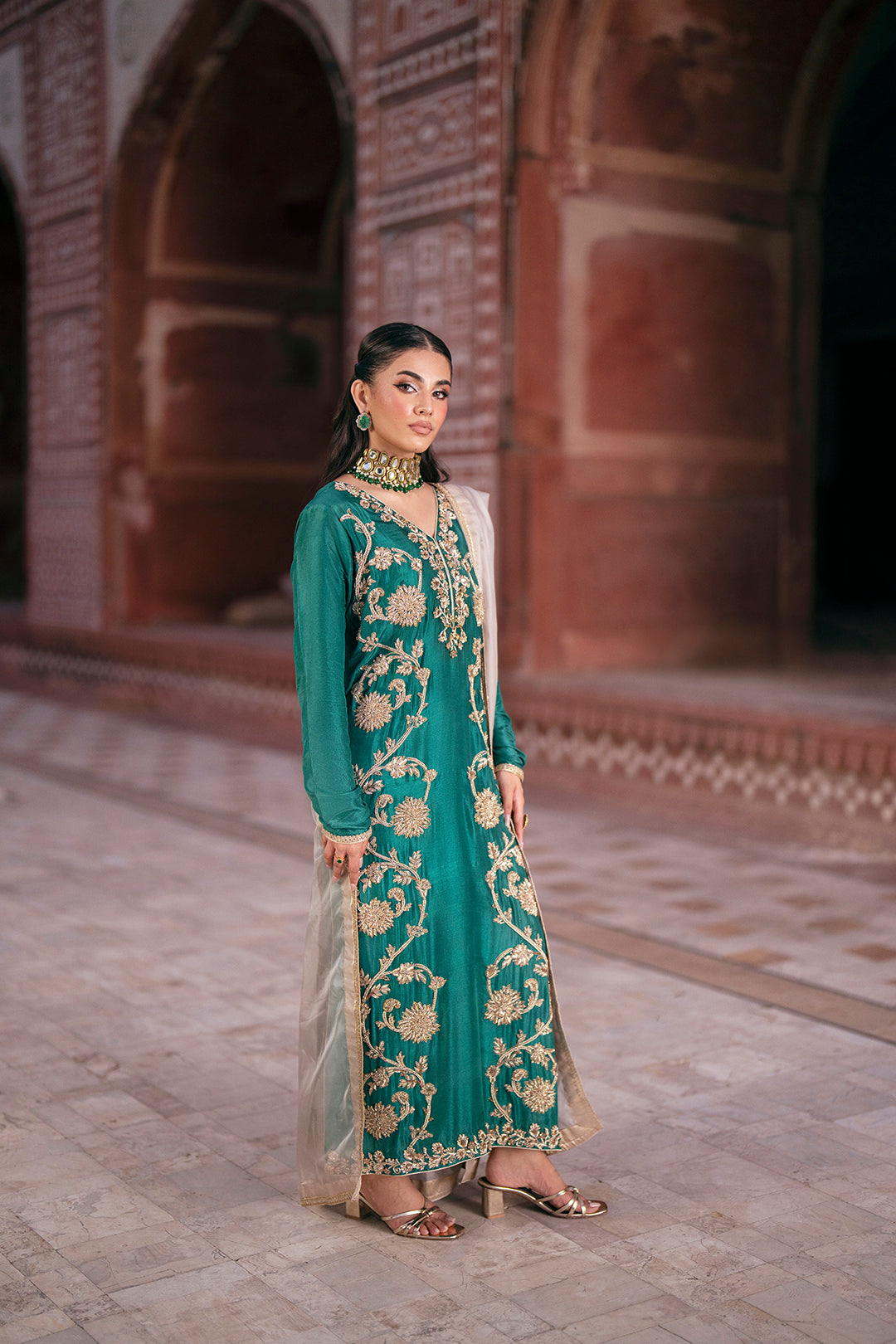 SF-268 | Embroidered & Hand-Embellished Pure Raw Silk 3Pcs | Luxury Formal
