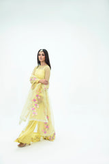 SF-258 | Embroidered Organza 4Pcs Saree | Luxury Formal
