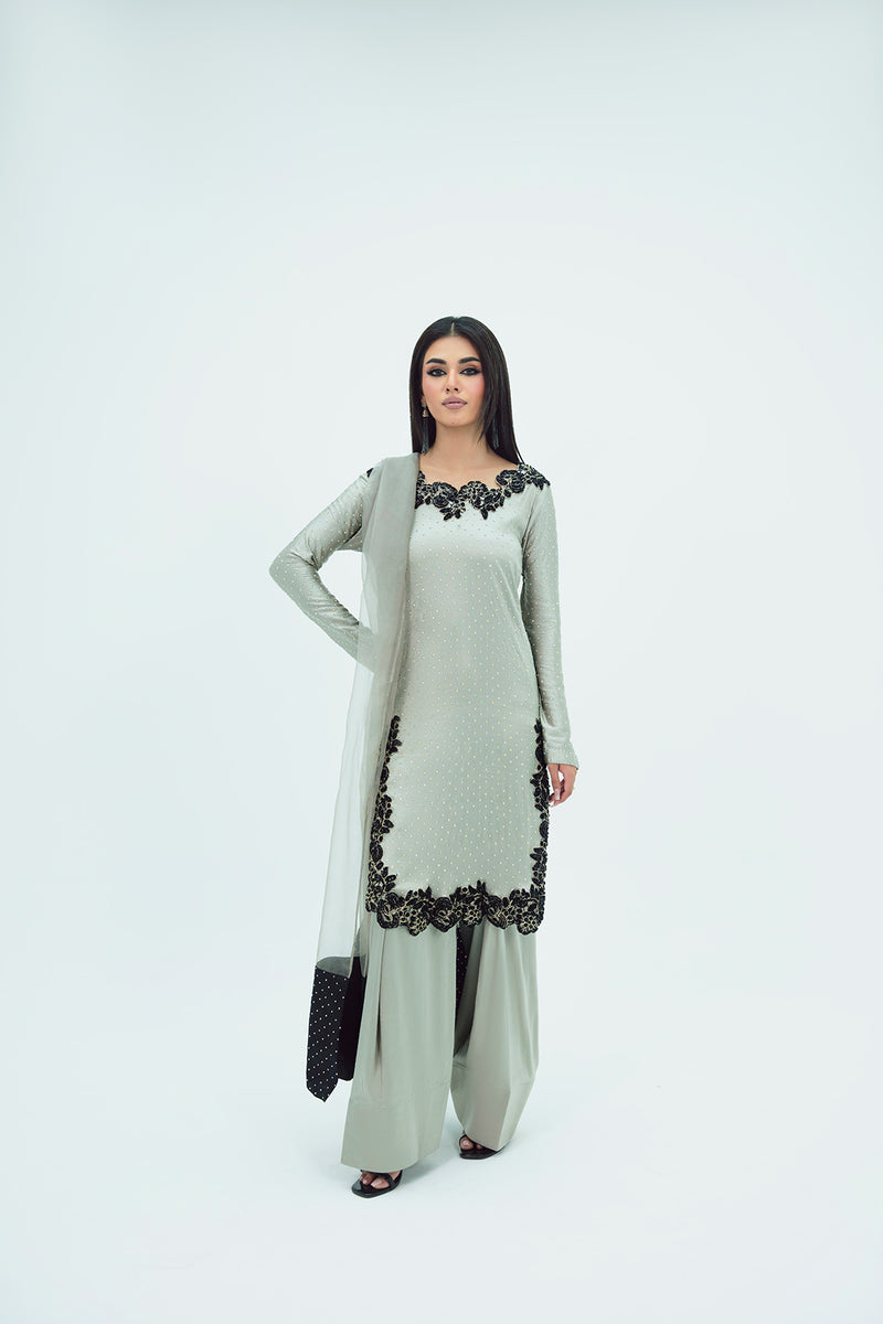 SF-265 | Embroidered Premium Silk 3Pcs | Luxury Formal