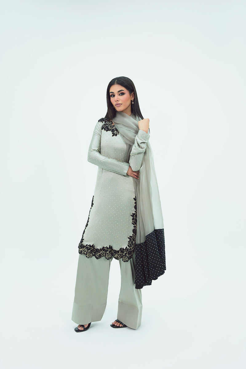 SF-265 | Embroidered Premium Silk 3Pcs | Luxury Formal
