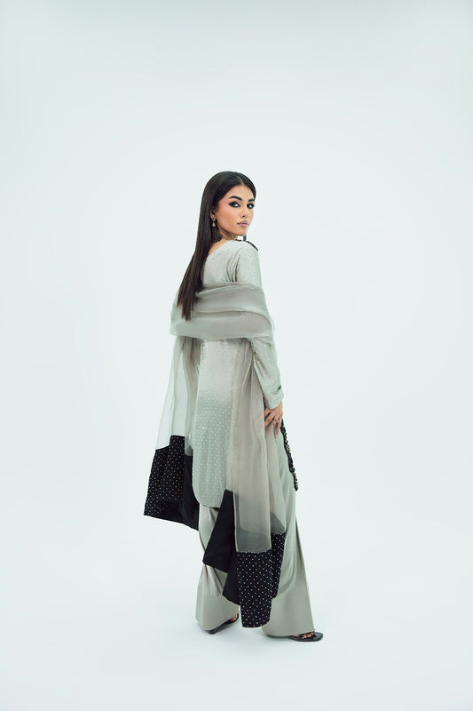 SF-265 | Embroidered Premium Silk 3Pcs | Luxury Formal