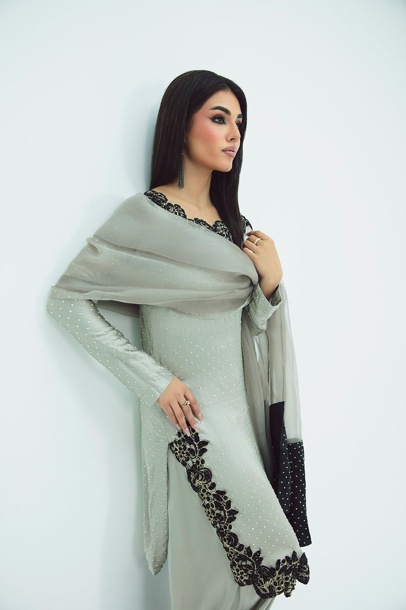 SF-265 | Embroidered Premium Silk 3Pcs | Luxury Formal