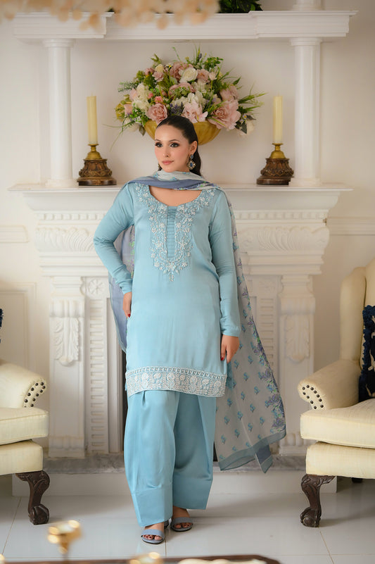 SF-234  | 3Pcs - Silk <br> Ready to Wear Festive </br>